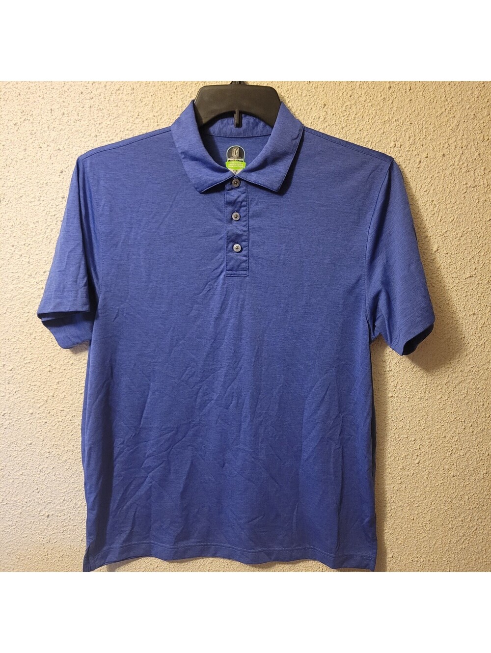 PGA Tour PRO Series Men's ELECTRIC BLUE Athletic Fit Polo GOLF Shirt Sz M